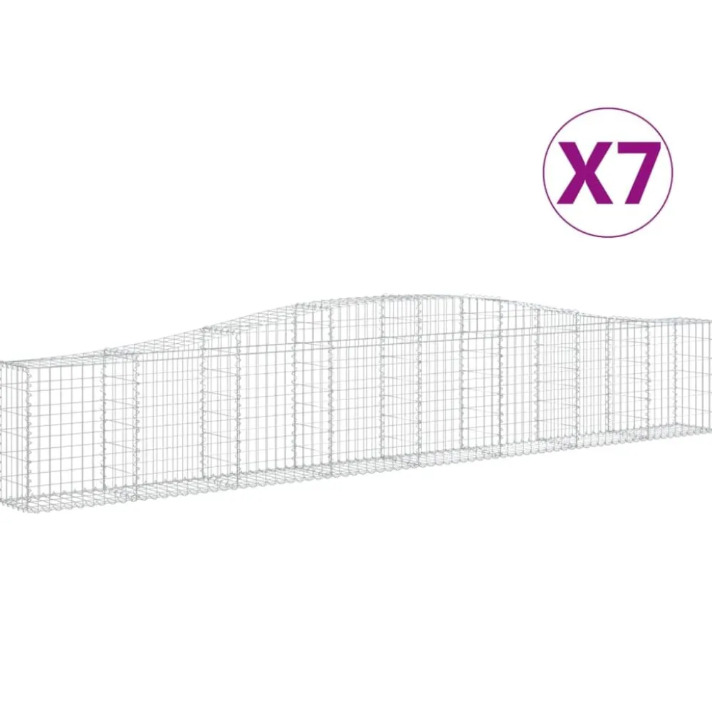 Clearance FinePRICE Kaareva kivikori 200x50x40/60 cm galvanoitua rautaa