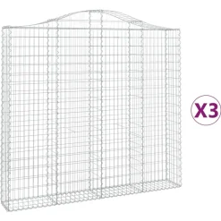 Clearance FinePRICE Kaareva kivikori 200x50x40/60 cm galvanoitua rautaa