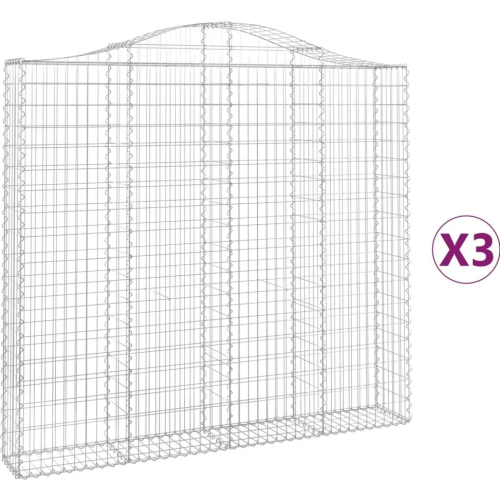 Clearance FinePRICE Kaareva kivikori 200x50x40/60 cm galvanoitua rautaa