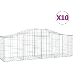 Clearance FinePRICE Kaareva kivikori 200x50x40/60 cm galvanoitua rautaa