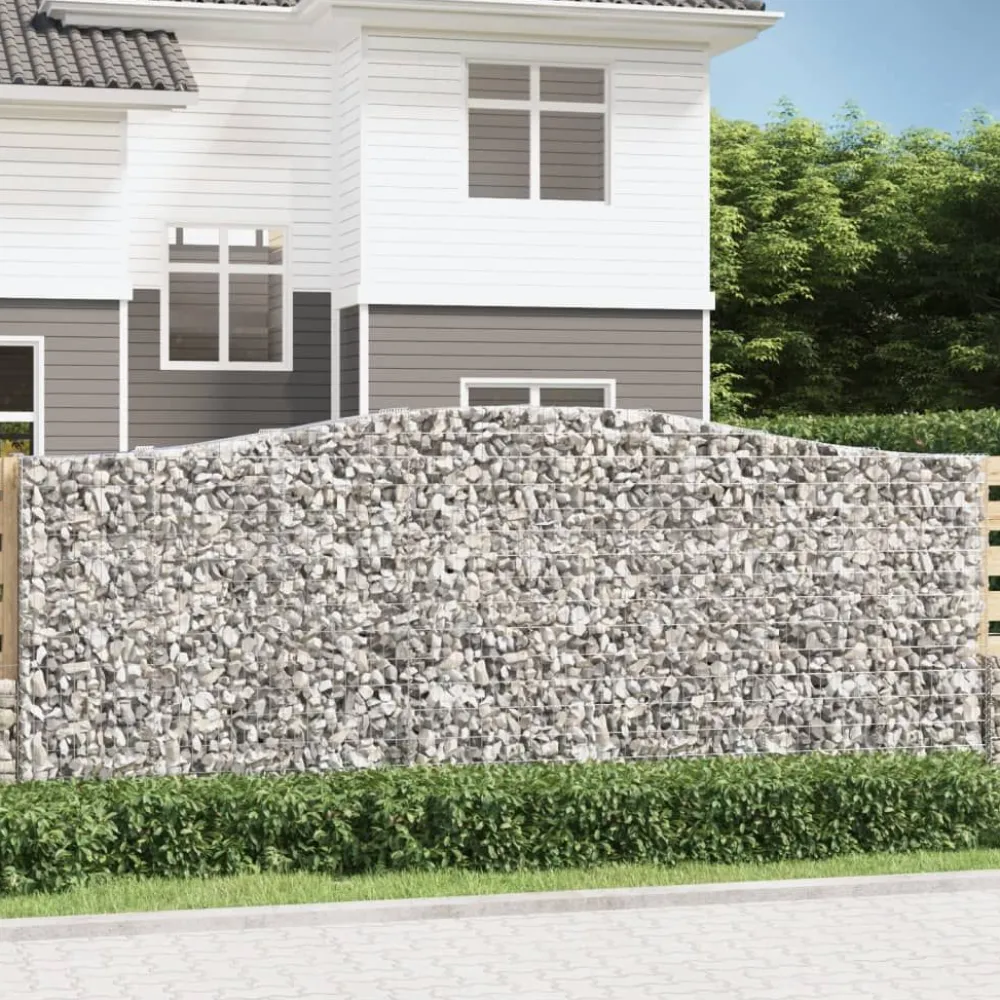 Clearance FinePRICE Kaareva kivikori 200x50x40/60 cm galvanoitua rautaa