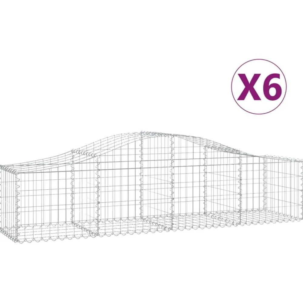 Clearance FinePRICE Kaareva kivikori 200x50x40/60 cm galvanoitua rautaa