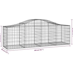 Clearance FinePRICE Kaareva kivikori 200x50x40/60 cm galvanoitua rautaa