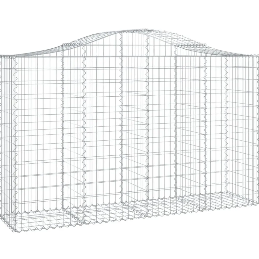 Clearance FinePRICE Kaareva kivikori 200x50x40/60 cm galvanoitua rautaa