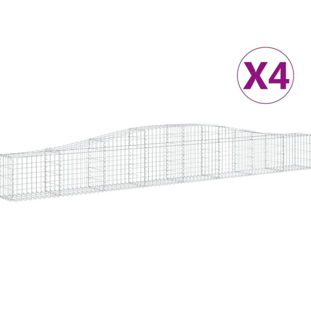Clearance FinePRICE Kaareva kivikori 200x50x40/60 cm galvanoitua rautaa