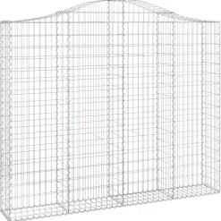 Clearance FinePRICE Kaareva kivikori 200x50x40/60 cm galvanoitua rautaa