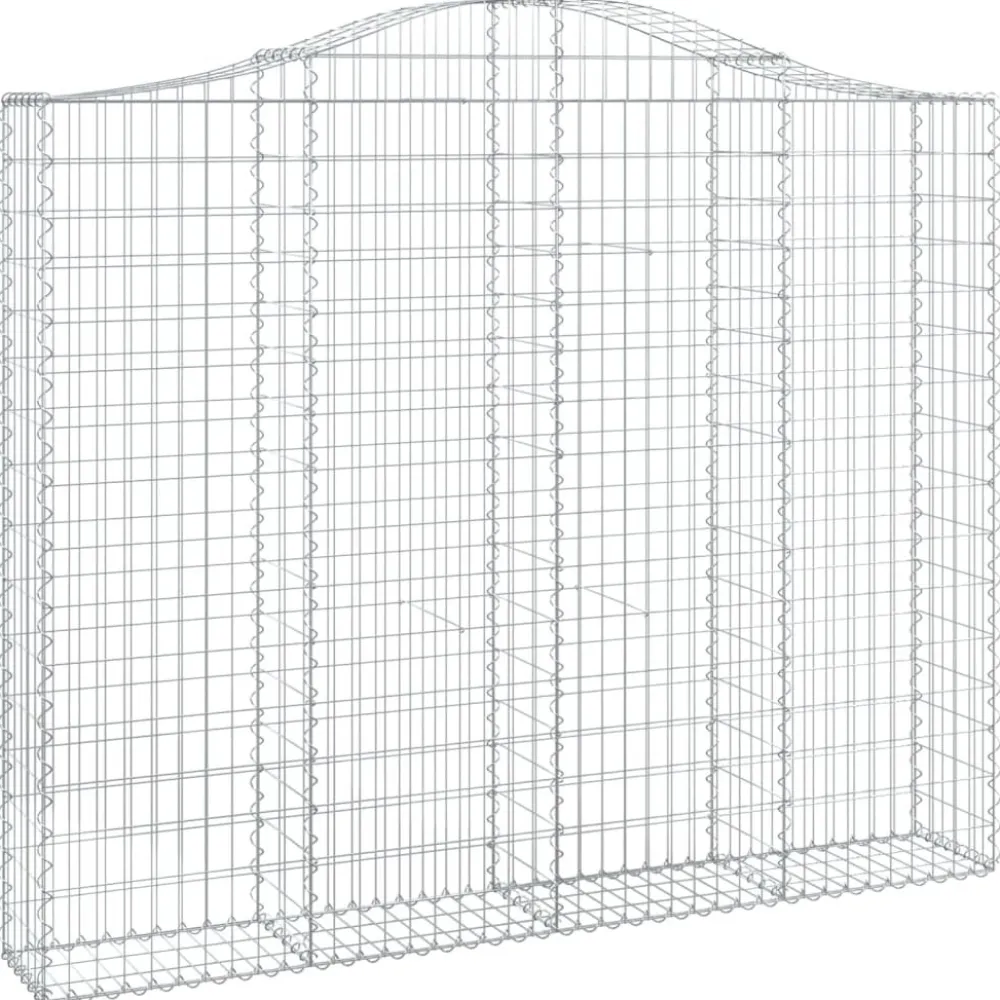 Clearance FinePRICE Kaareva kivikori 200x50x40/60 cm galvanoitua rautaa