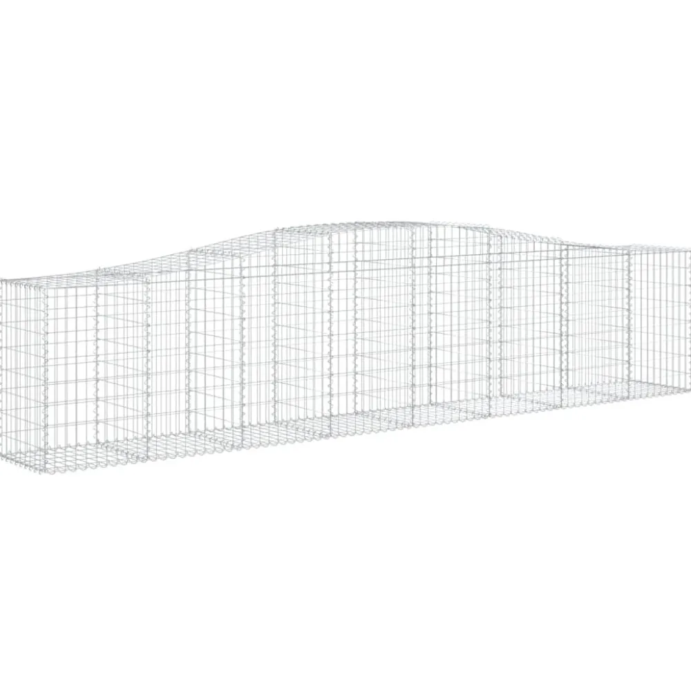 Clearance FinePRICE Kaareva kivikori 200x50x40/60 cm galvanoitua rautaa