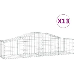 Clearance FinePRICE Kaareva kivikori 200x50x40/60 cm galvanoitua rautaa