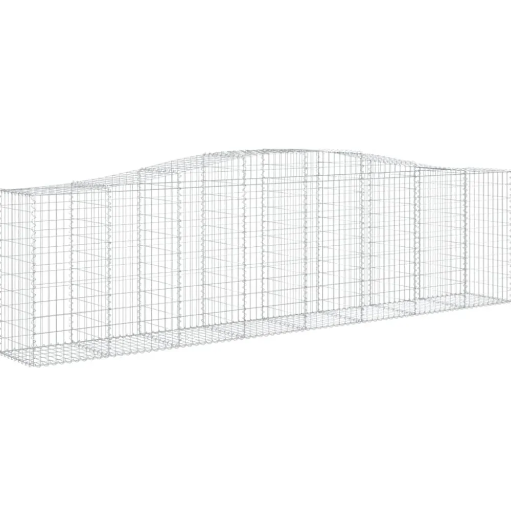 Clearance FinePRICE Kaareva kivikori 200x50x40/60 cm galvanoitua rautaa