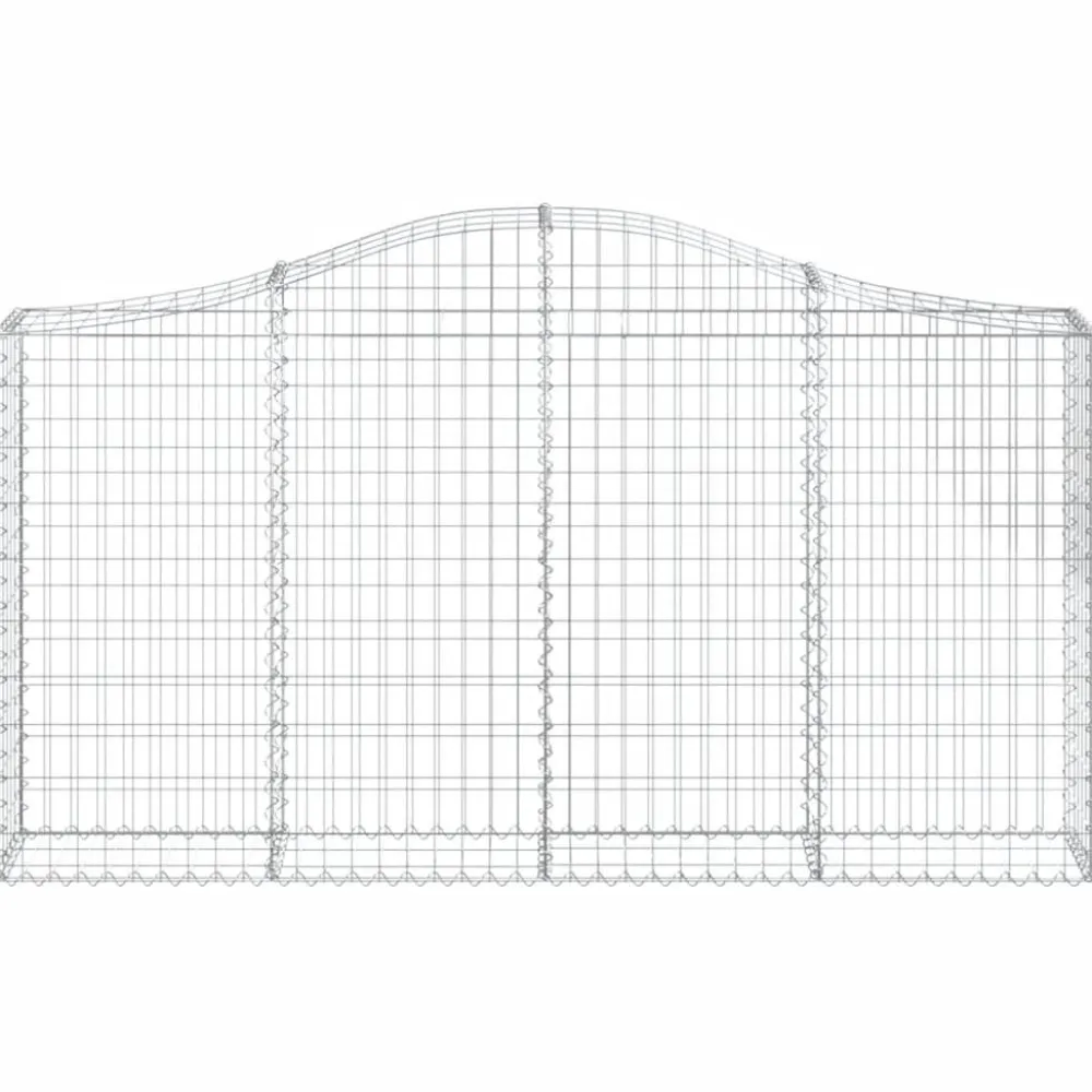 Clearance FinePRICE Kaareva kivikori 200x50x40/60 cm galvanoitua rautaa