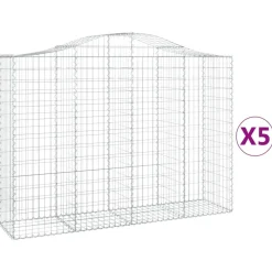 Clearance FinePRICE Kaareva kivikori 200x50x40/60 cm galvanoitua rautaa