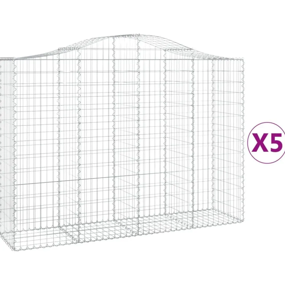Clearance FinePRICE Kaareva kivikori 200x50x40/60 cm galvanoitua rautaa