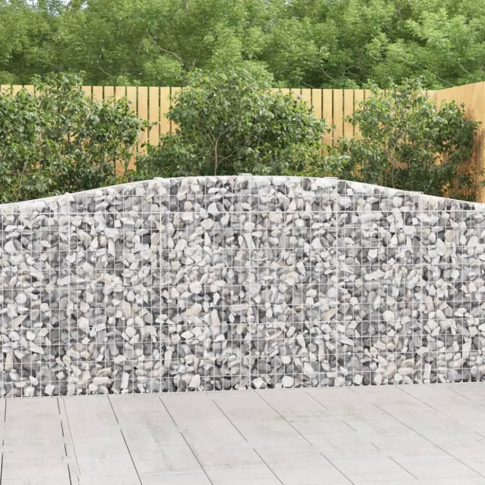 Clearance FinePRICE Kaareva kivikori 200x50x40/60 cm galvanoitua rautaa