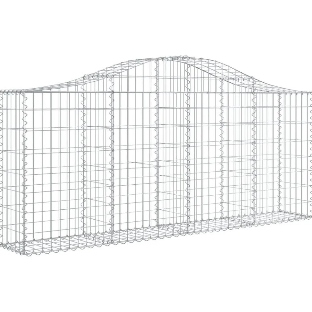 Clearance FinePRICE Kaareva kivikori 200x50x40/60 cm galvanoitua rautaa