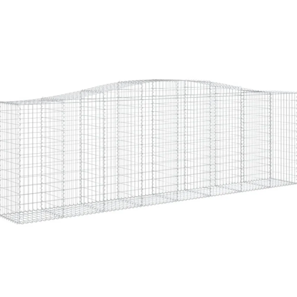 Clearance FinePRICE Kaareva kivikori 200x50x40/60 cm galvanoitua rautaa