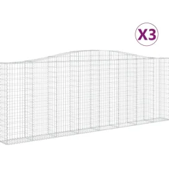 Clearance FinePRICE Kaareva kivikori 200x50x40/60 cm galvanoitua rautaa