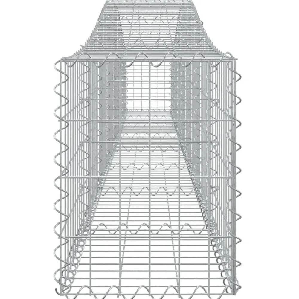 Clearance FinePRICE Kaareva kivikori 200x50x40/60 cm galvanoitua rautaa