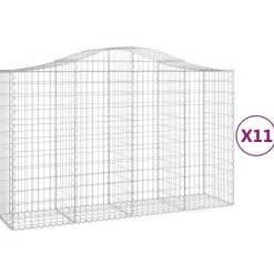 Clearance FinePRICE Kaareva kivikori 200x50x40/60 cm galvanoitua rautaa