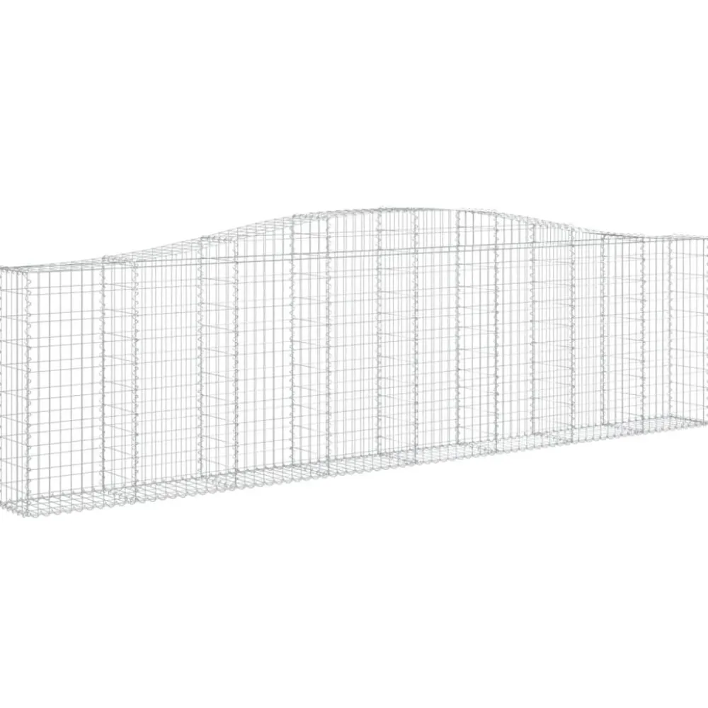 Clearance FinePRICE Kaareva kivikori 200x50x40/60 cm galvanoitua rautaa