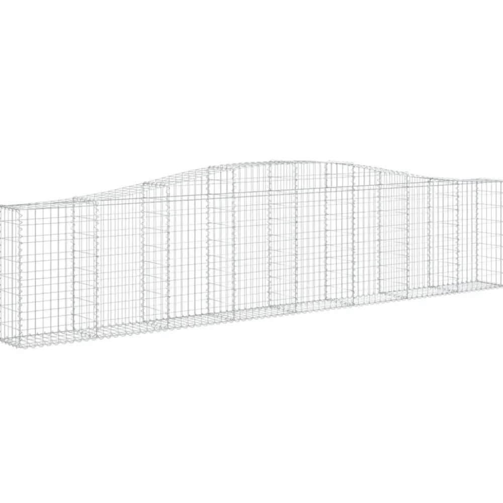 Clearance FinePRICE Kaareva kivikori 200x50x40/60 cm galvanoitua rautaa
