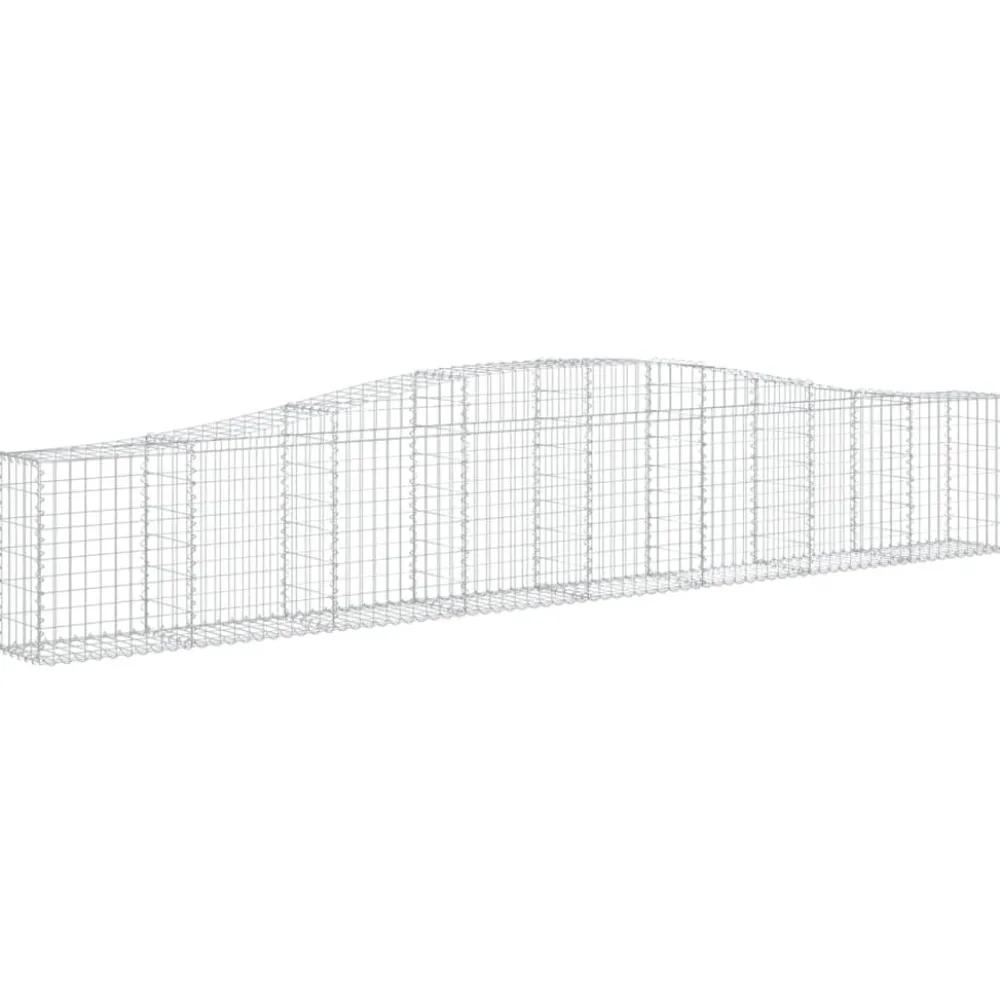 Clearance FinePRICE Kaareva kivikori 200x50x40/60 cm galvanoitua rautaa