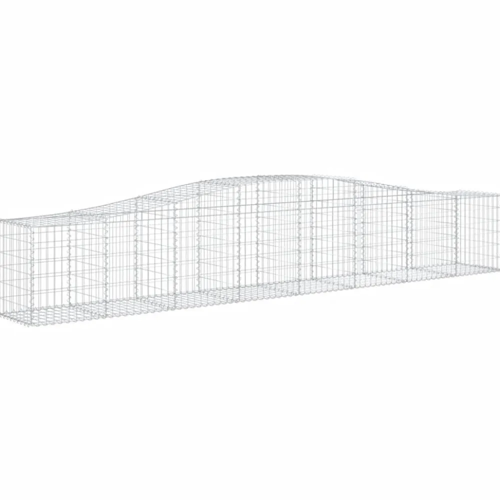 Clearance FinePRICE Kaareva kivikori 200x50x40/60 cm galvanoitua rautaa