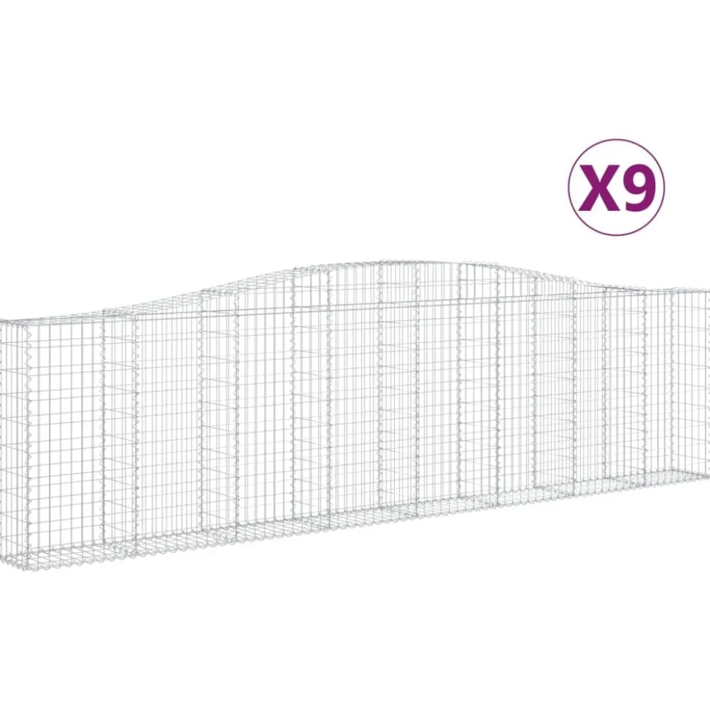 Clearance FinePRICE Kaareva kivikori 200x50x40/60 cm galvanoitua rautaa