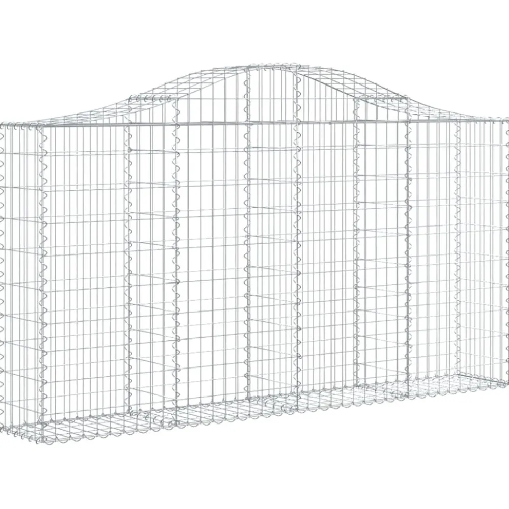 Clearance FinePRICE Kaareva kivikori 200x50x40/60 cm galvanoitua rautaa