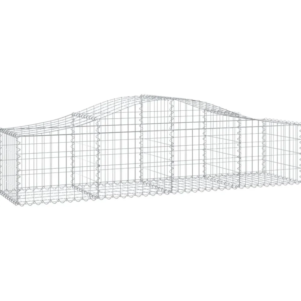 Clearance FinePRICE Kaareva kivikori 200x50x40/60 cm galvanoitua rautaa