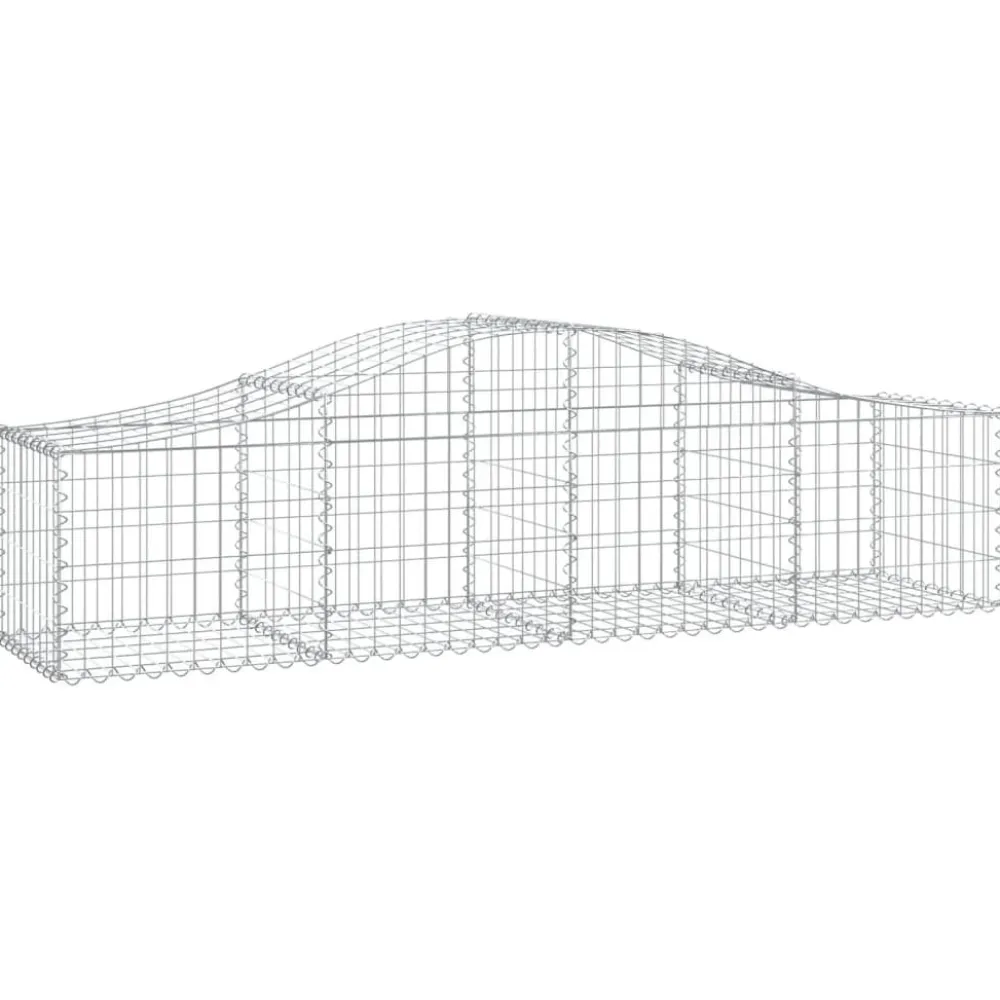 Clearance FinePRICE Kaareva kivikori 200x50x40/60 cm galvanoitua rautaa
