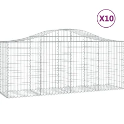 Clearance FinePRICE Kaareva kivikori 200x50x40/60 cm galvanoitua rautaa