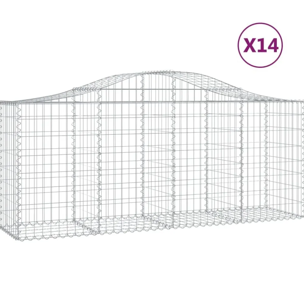 Clearance FinePRICE Kaareva kivikori 200x50x40/60 cm galvanoitua rautaa