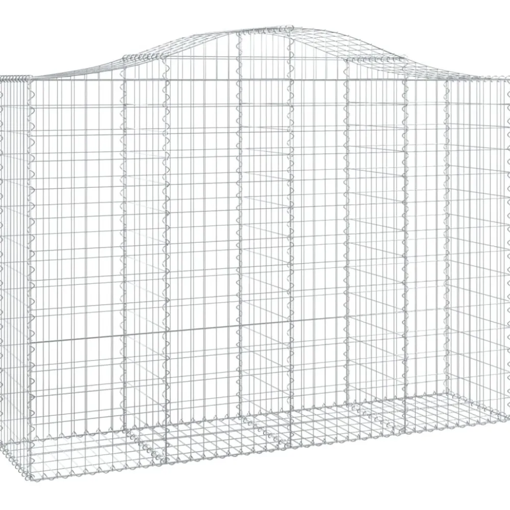 Clearance FinePRICE Kaareva kivikori 200x50x40/60 cm galvanoitua rautaa