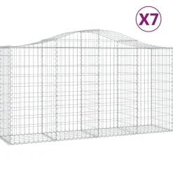 Clearance FinePRICE Kaareva kivikori 200x50x40/60 cm galvanoitua rautaa