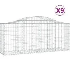 Clearance FinePRICE Kaareva kivikori 200x50x40/60 cm galvanoitua rautaa