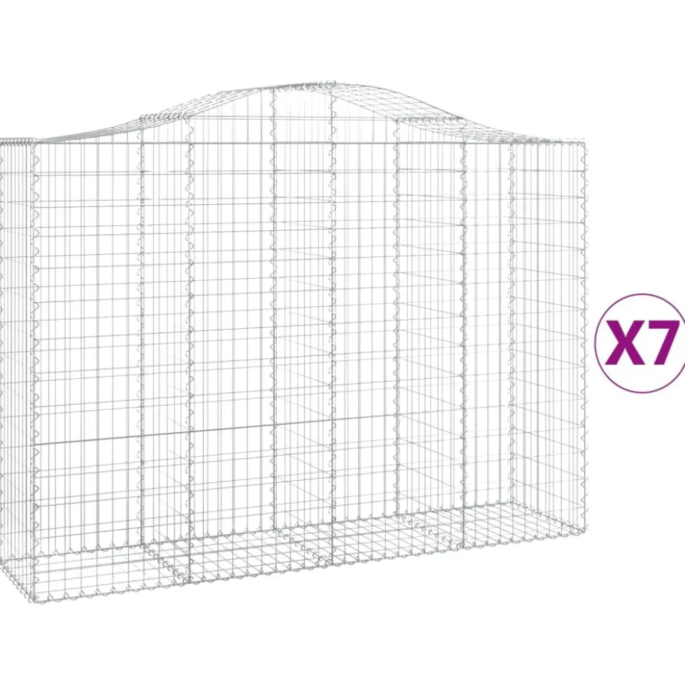 Clearance FinePRICE Kaareva kivikori 200x50x40/60 cm galvanoitua rautaa
