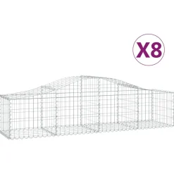 Clearance FinePRICE Kaareva kivikori 200x50x40/60 cm galvanoitua rautaa