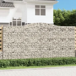 Best FinePRICE Kaareva kivikori 200x30x140/160 cm galvanoitu rauta (53487)