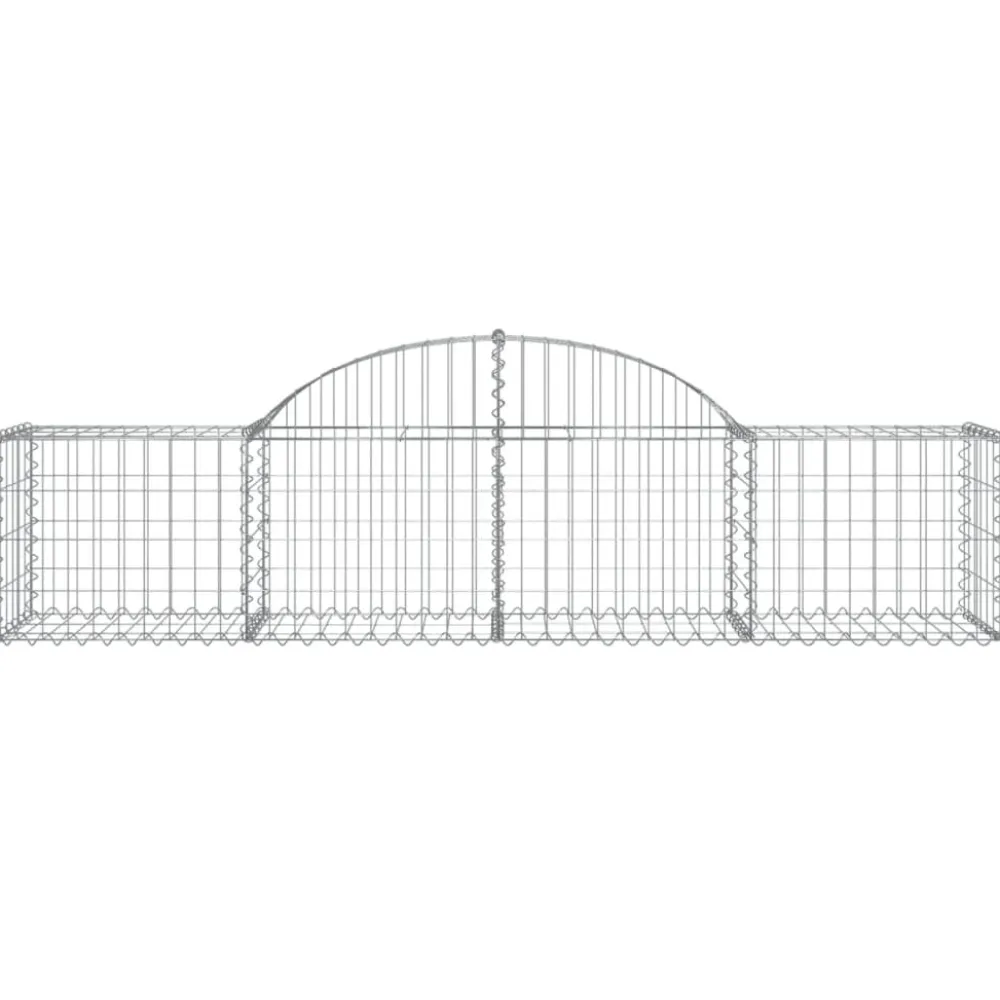 Best FinePRICE Kaareva kivikori 200x30x140/160 cm galvanoitu rauta (53487)