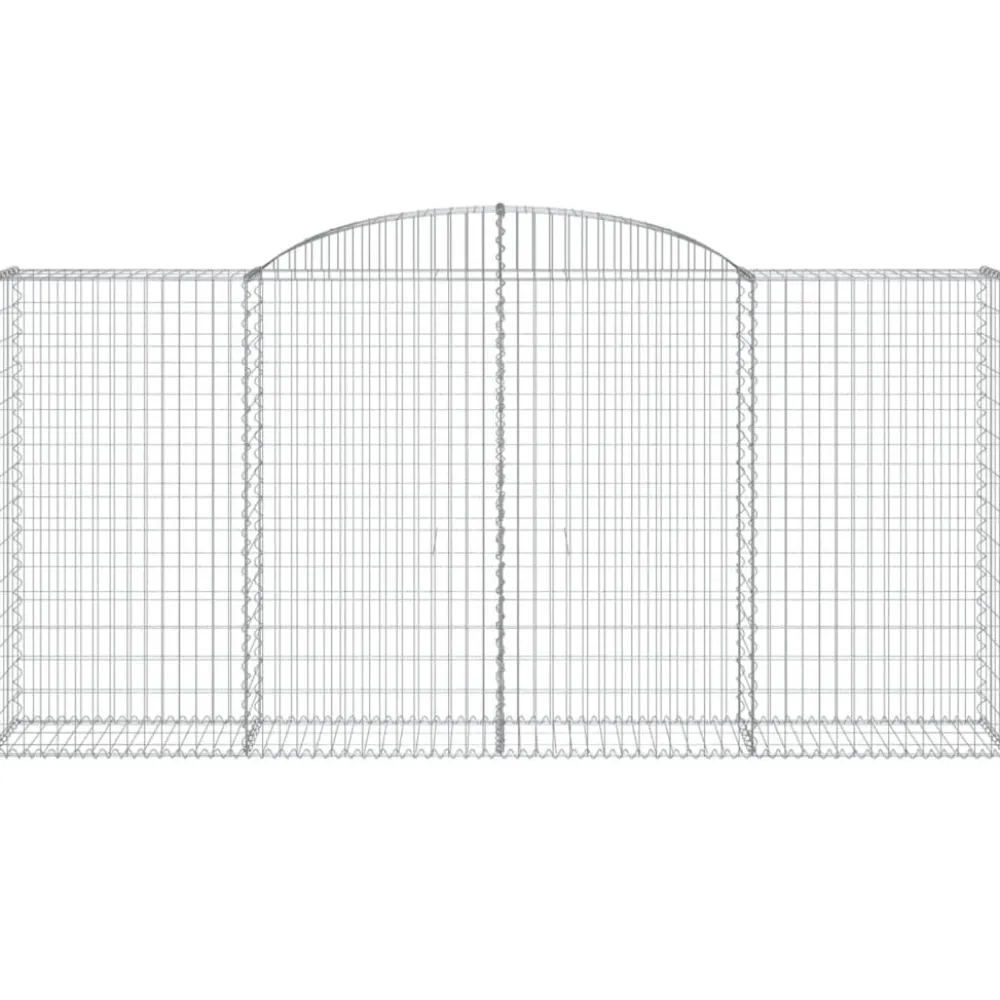 Best FinePRICE Kaareva kivikori 200x30x140/160 cm galvanoitu rauta (53487)