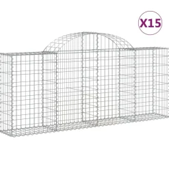 Best FinePRICE Kaareva kivikori 200x30x140/160 cm galvanoitu rauta (53487)