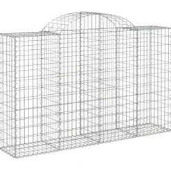Best FinePRICE Kaareva kivikori 200x30x140/160 cm galvanoitu rauta (53487)