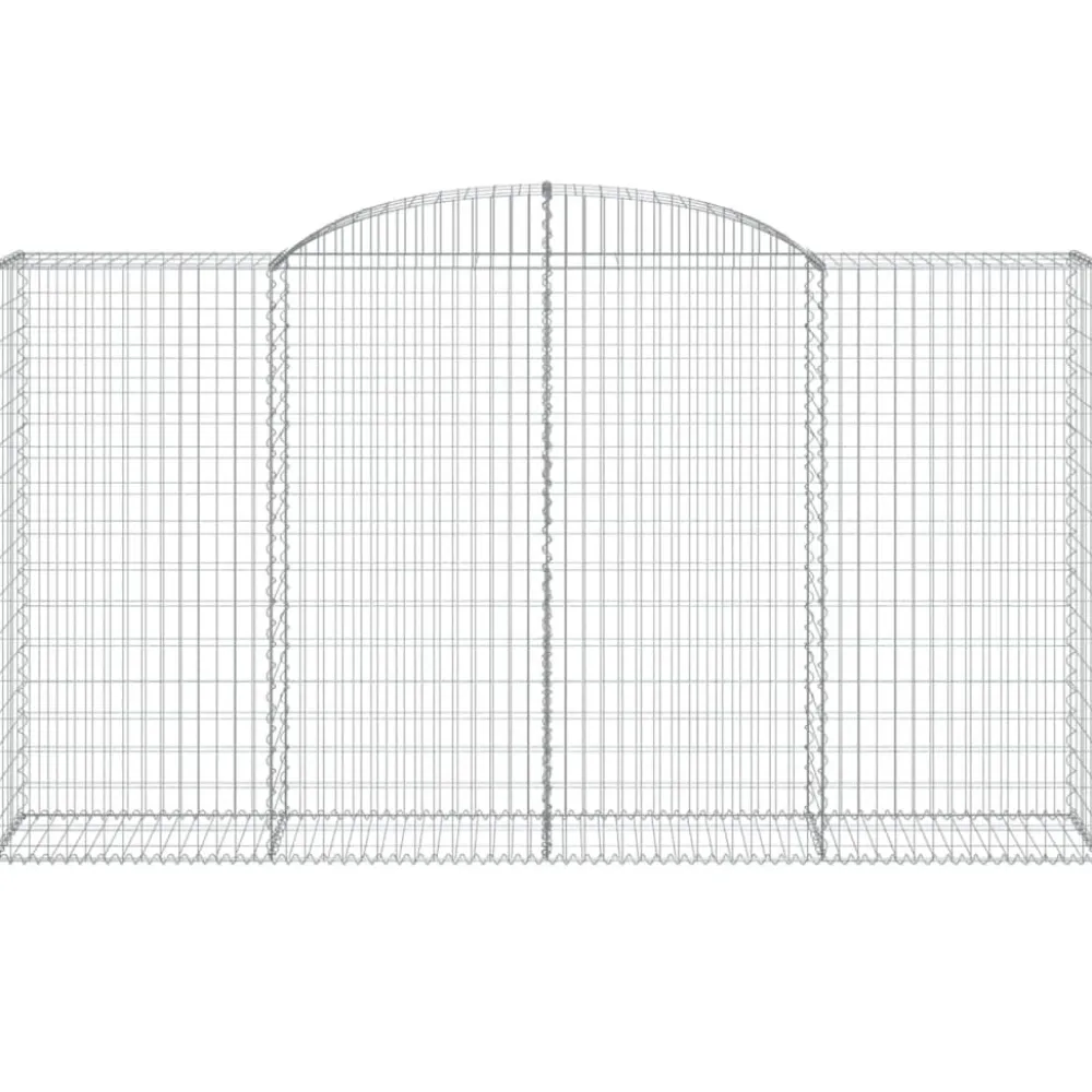 Best FinePRICE Kaareva kivikori 200x30x140/160 cm galvanoitu rauta (53487)