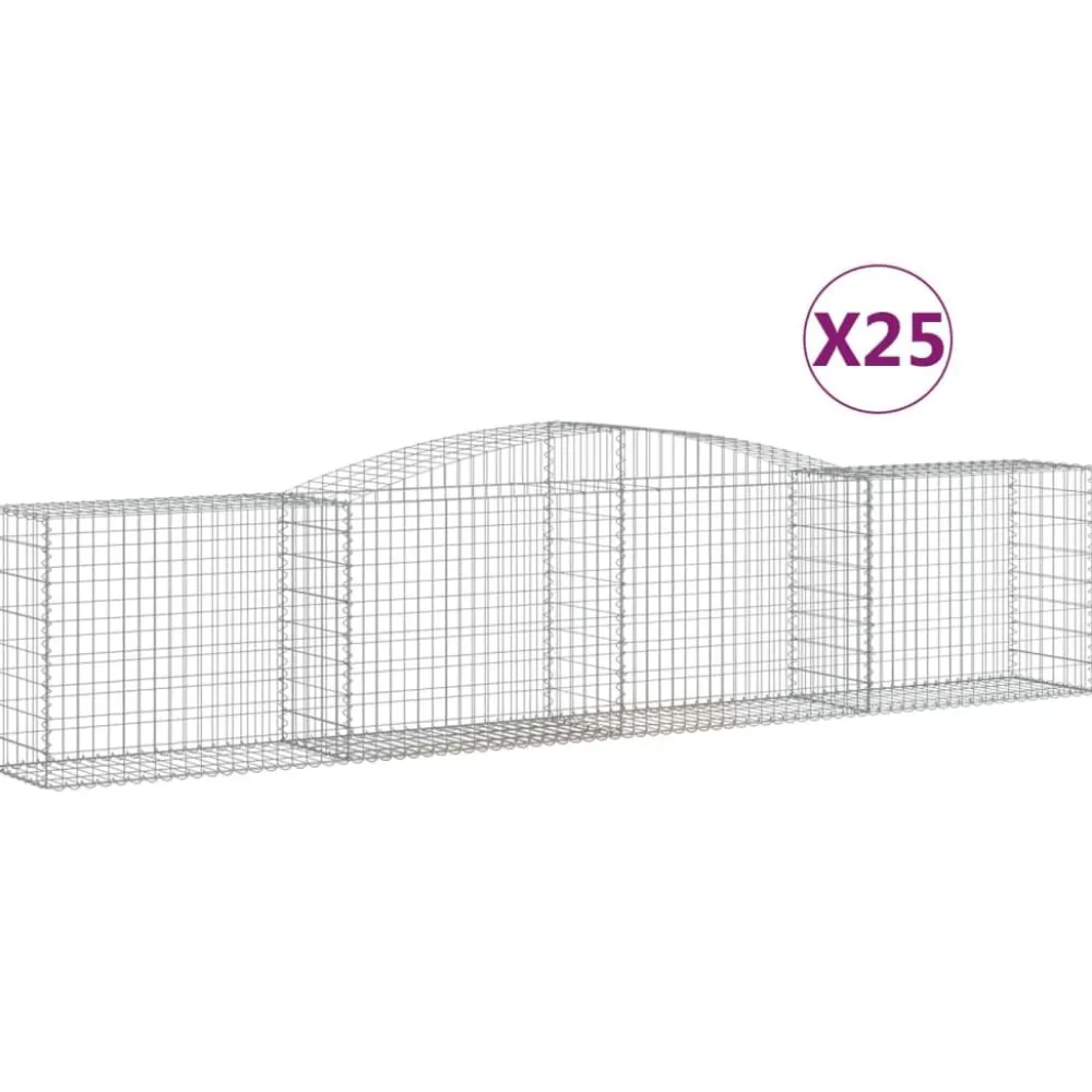 Best FinePRICE Kaareva kivikori 200x30x140/160 cm galvanoitu rauta (53487)