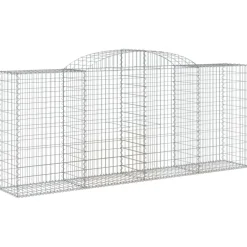 Best FinePRICE Kaareva kivikori 200x30x140/160 cm galvanoitu rauta (53487)