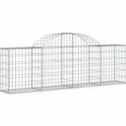 Best FinePRICE Kaareva kivikori 200x30x140/160 cm galvanoitu rauta (53487)