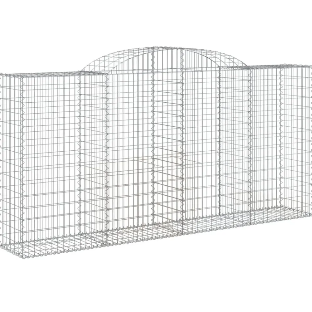 Best FinePRICE Kaareva kivikori 200x30x140/160 cm galvanoitu rauta (53487)