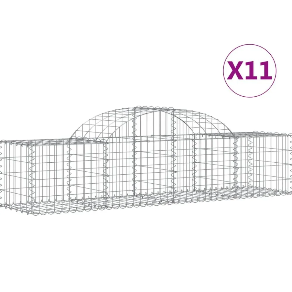 Best FinePRICE Kaareva kivikori 200x30x140/160 cm galvanoitu rauta (53487)