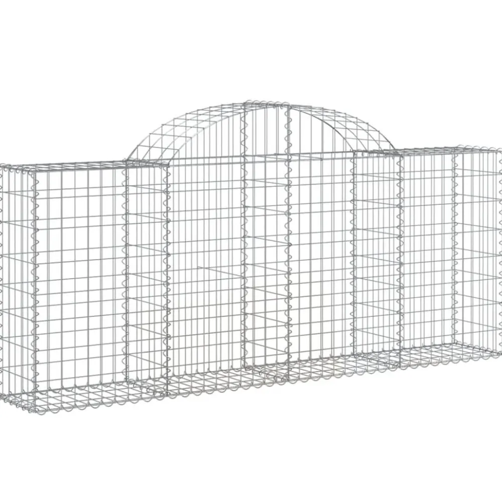 Best FinePRICE Kaareva kivikori 200x30x140/160 cm galvanoitu rauta (53487)
